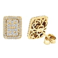 thumbnail image 1 of AFFY Round Cut White Natural Diamond Cluster Stud Earrings In 14K Solid Yellow Gold (1 Ct), 1 of 1