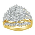 thumbnail image 1 of AFFY Round Cut White Natural Diamond Cocktail Ring In 10k Solid Yellow Gold (2 cttw), 1 of 1