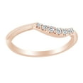 thumbnail image 1 of AFFY Round Cut White Natural Diamond Contour Band Ring In 14K Solid Rose Gold (0.12 Ct) By, 1 of 1