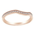 thumbnail image 1 of AFFY Round Cut White Natural Diamond Contour Band Ring In 14K Solid Rose Gold (0.12 Ct), 1 of 1