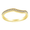 thumbnail image 1 of AFFY Round Cut White Natural Diamond Contour Band Ring In 14K Solid Yellow Gold (0.12 Ct) By, 1 of 1