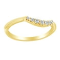 thumbnail image 1 of Round Cut White Natural Diamond Contour Band Ring In 14K Solid Yellow Gold (0.12 Ct), 1 of 1
