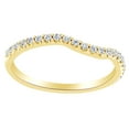 thumbnail image 1 of AFFY Round Cut White Natural Diamond Contour Band Ring In 14K Solid Yellow Gold (0.2 Ct), 1 of 1