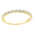 thumbnail image 1 of AFFY Round Cut White Natural Diamond Contour Band Ring In 14K Solid Yellow Gold (0.25 Ct), Size-7.5, 1 of 1