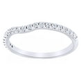 thumbnail image 1 of AFFY Round Cut White Natural Diamond Contour Band Ring In 14k Solid White Gold (0.2 Ct),Ring Size-9.5, 1 of 1