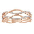 thumbnail image 1 of AFFY Round Cut White Natural Diamond Crossover Band Ring In 14K Solid Rose Gold, 1 of 1
