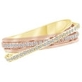 thumbnail image 1 of AFFY Round Cut White Natural Diamond Crossover Band Ring In 14K Solid Yellow Gold, 1 of 1