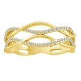 thumbnail image 1 of AFFY Round Cut White Natural Diamond Crossover Band Ring In 14K Solid Yellow Gold, 1 of 1