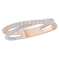 thumbnail image 1 of AFFY Round Cut White Natural Diamond Crossover Fashion Ring In 14K Solid Rose Gold By, 1 of 1