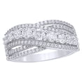 thumbnail image 1 of AFFY Round Cut White Natural Diamond Crossover Ring in 10K White Gold (1 cttw), 1 of 1