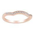 thumbnail image 1 of AFFY Round Cut White Natural Diamond Curved Band Ring In 14K Solid Rose Gold (0.1 Ct), 1 of 1