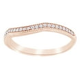 thumbnail image 1 of AFFY Round Cut White Natural Diamond Curved Band Ring In 14k Solid Rose Gold (0.06 Ct),Ring Size-9, 1 of 1
