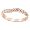 thumbnail image 1 of AFFY Round Cut White Natural Diamond Curved Band Ring In 14k Solid Rose Gold (0.12 Ct),Ring Size-9, 1 of 1