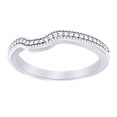 thumbnail image 1 of AFFY Round Cut White Natural Diamond Curved Band Ring In 14k Solid White Gold (0.08 Ct),Ring Size-7.5, 1 of 1