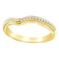 thumbnail image 1 of AFFY Round Cut White Natural Diamond Curved Band Ring In 14k Solid Yellow Gold (0.12 Ct),Ring Size-13, 1 of 1