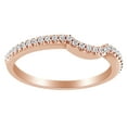 thumbnail image 1 of AFFY Round Cut White Natural Diamond Curved Contour Band Ring In 14K Solid Rose Gold (0.12 Ct), 1 of 1