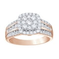 thumbnail image 1 of AFFY Round Cut White Natural Diamond Cushion Frame Engagement Ring in 10K Rose Gold (1 cttw), 1 of 1