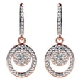 thumbnail image 1 of AFFY Round Cut White Natural Diamond Double Circle Dangle Earrings In 14K Solid Rose Gold (0.94 Ct), 1 of 1