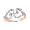 thumbnail image 1 of Round Cut White Natural Diamond Double Heart Ring in 10k Rose Gold (0.33 Cttw), 1 of 1