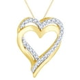 thumbnail image 1 of Round Cut White Natural Diamond Dual Heart Pendant Necklace In 10K Solid Yellow Gold (0.25 Ct)By Jewel Zone US, 1 of 1