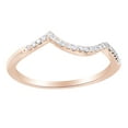 thumbnail image 1 of AFFY Round Cut White Natural Diamond Engagement Band Ring In 14K Solid Rose Gold (0.1 Ct), 1 of 1