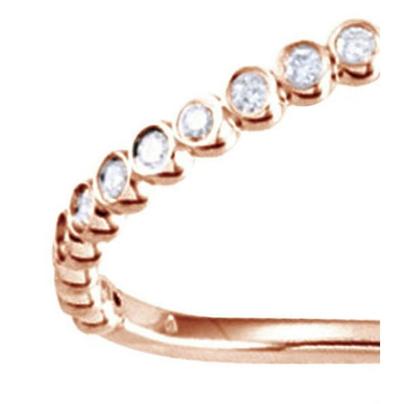 Round Cut White Natural Diamond Engagement Band Ring In 14K Solid Rose Gold (0.25 Cttw)