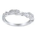 thumbnail image 1 of AFFY Round Cut White Natural Diamond Engagement Band Ring In 14K Solid White Gold (0.05 Ct), Ring Size-11, 1 of 1