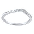 thumbnail image 1 of AFFY Round Cut White Natural Diamond Engagement Band Ring In 14K Solid White Gold (0.1 Ct), 1 of 1