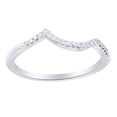 thumbnail image 1 of AFFY Round Cut White Natural Diamond Engagement Band Ring In 14K Solid White Gold (0.1 Ct), 1 of 1