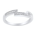 thumbnail image 1 of AFFY Round Cut White Natural Diamond Engagement Band Ring In 14K Solid White Gold (0.12 Ct), 1 of 1