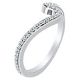 thumbnail image 1 of AFFY Round Cut White Natural Diamond Engagement Band Ring In 14K Solid White Gold (0.16 Ct) By, 1 of 1