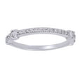 thumbnail image 1 of AFFY Round Cut White Natural Diamond Engagement Band Ring In 14K Solid White Gold (0.2 Cttw), 1 of 1