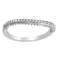 thumbnail image 1 of AFFY Round Cut White Natural Diamond Engagement Band Ring In 14K Solid White Gold (0.25 Cttw), 1 of 1