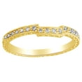 thumbnail image 1 of AFFY Round Cut White Natural Diamond Engagement Band Ring In 14K Solid Yellow Gold (0.12 Ct), 1 of 1