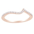 thumbnail image 1 of AFFY Round Cut White Natural Diamond Engagement Wedding Band Ring In 14K Solid Rose Gold (0.12 Ct) By, 1 of 1