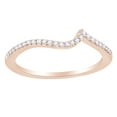 thumbnail image 1 of AFFY Round Cut White Natural Diamond Engagement Wedding Band Ring In 14K Solid Rose Gold (0.12 Ct), 1 of 1