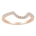 thumbnail image 1 of AFFY Round Cut White Natural Diamond Engagement Wedding Band Ring In 14K Solid Rose Gold (0.16 Ct), 1 of 1