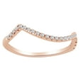 thumbnail image 1 of AFFY Round Cut White Natural Diamond Engagement Wedding Band Ring In 14K Solid Rose Gold (0.16 Ct), 1 of 1