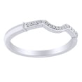 thumbnail image 1 of AFFY Round Cut White Natural Diamond Engagement Wedding Band Ring In 14K Solid White Gold (0.05 Ct) By, 1 of 1