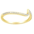 thumbnail image 1 of AFFY Round Cut White Natural Diamond Engagement Wedding Band Ring In 14K Solid Yellow Gold (0.16 Ct), 1 of 1