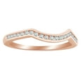 thumbnail image 1 of AFFY Round Cut White Natural Diamond Engagement Wedding Ring In 14K Solid Rose Gold (0.2 Ct), 1 of 1