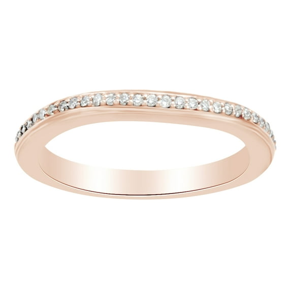 Round Cut White Natural Diamond Engagement Wedding Ring In 14K Solid Rose Gold (0.2 Cttw)