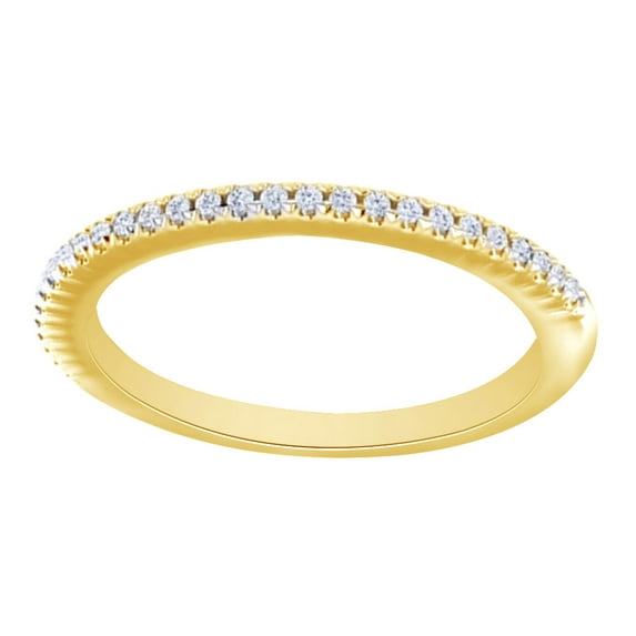 AFFY Round Cut White Natural Diamond Engagement Wedding Ring In 14k Solid Yellow Gold (0.12 Ct),Ring Size-13