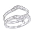 thumbnail image 1 of AFFY Round Cut White Natural Diamond Enhancer Guard Band Ring In 14K Solid White Gold (1 Ct), Size-11.5, 1 of 1