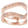 thumbnail image 1 of AFFY Round Cut White Natural Diamond Enhancer Guard Ring In 14K Solid Rose Gold (0.05 Ct), Ring Size-6.5, 1 of 1