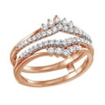 thumbnail image 1 of Round Cut White Natural Diamond Enhancer Guard Ring In 14K Solid Rose Gold (0.5 Ct), Size-5, 1 of 1