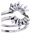 thumbnail image 1 of Round Cut White Natural Diamond Enhancer Guard Ring In 14K Solid White Gold (0.33 Ct), Size-13.5, 1 of 1