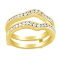 thumbnail image 1 of Round Cut White Natural Diamond Enhancer Guard Ring In 14K Solid Yellow Gold (0.5 Ct), 1 of 1