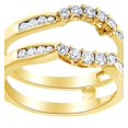 thumbnail image 1 of Round Cut White Natural Diamond Enhancer Ring Guard In 14K Solid Yellow Gold (0.5 Ct), 1 of 1