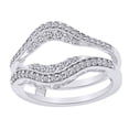 thumbnail image 1 of Round Cut White Natural Diamond Enhancer Ring Guard In 14k Solid White Gold (0.5 Ct),Ring Size-10, 1 of 1